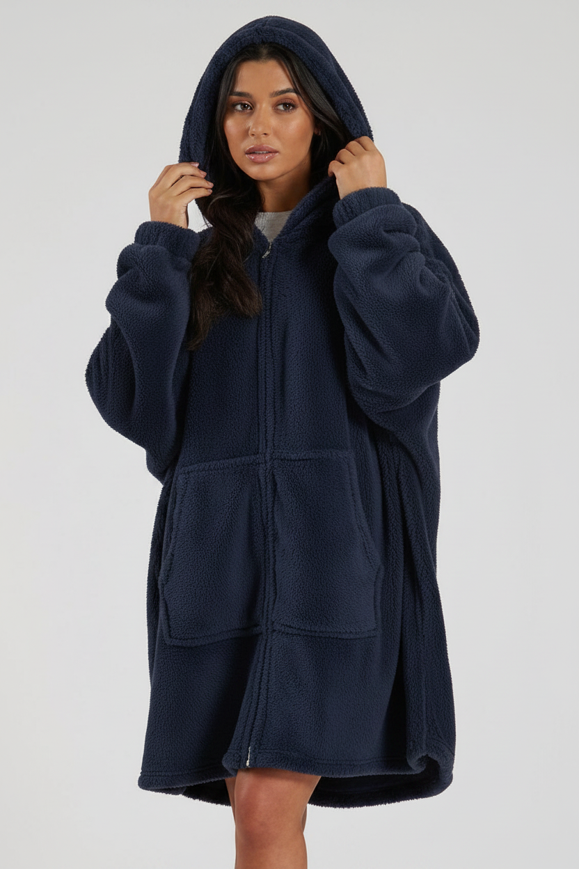 Navy Zip-Up Huggle