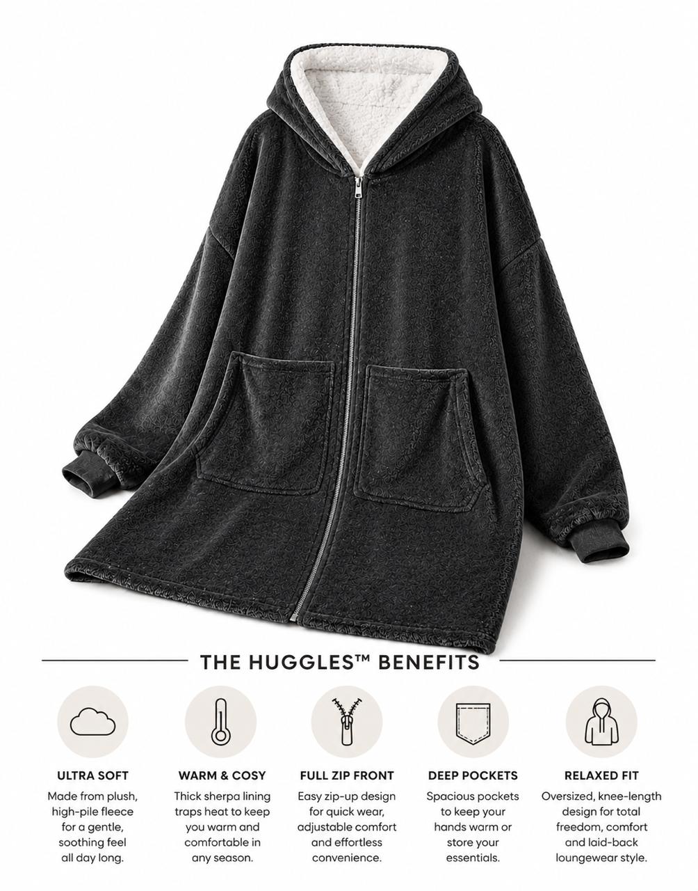 Zip-Up Knee-Length Huggle Blanket