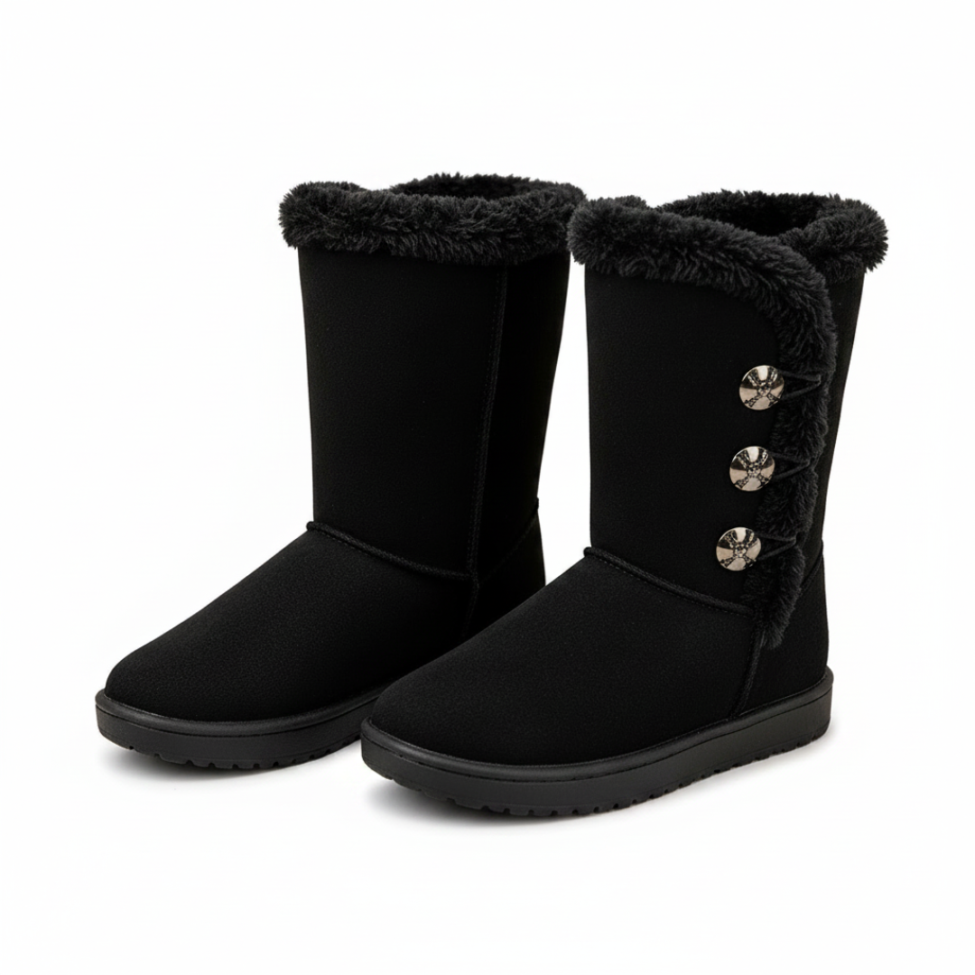Cozy Winter Boots - Black Collection Image White Background