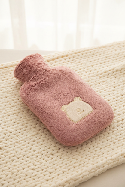 Dusty Pink Plush Hot Water Bottle
