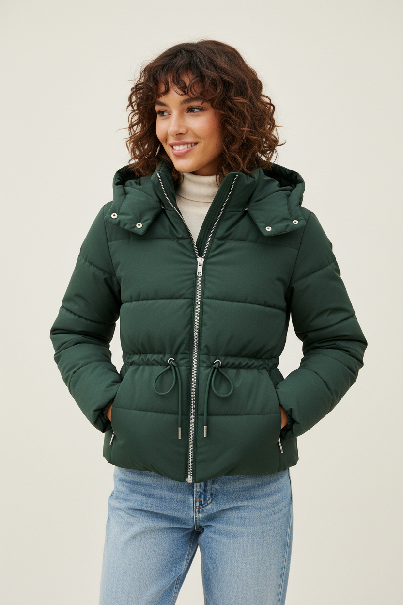 Ladies' Short Puffer Jacket - Green