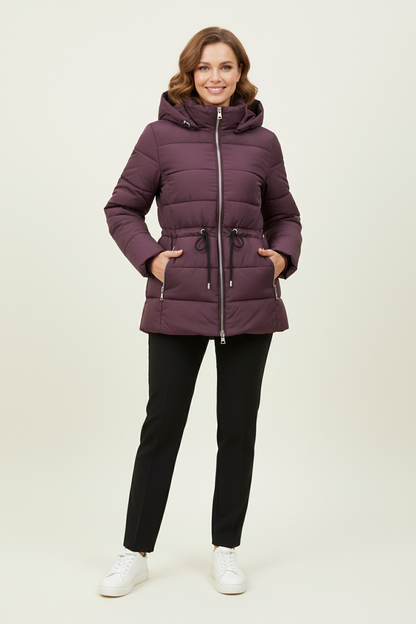 Ladies' Short Puffer Jacket - Purple