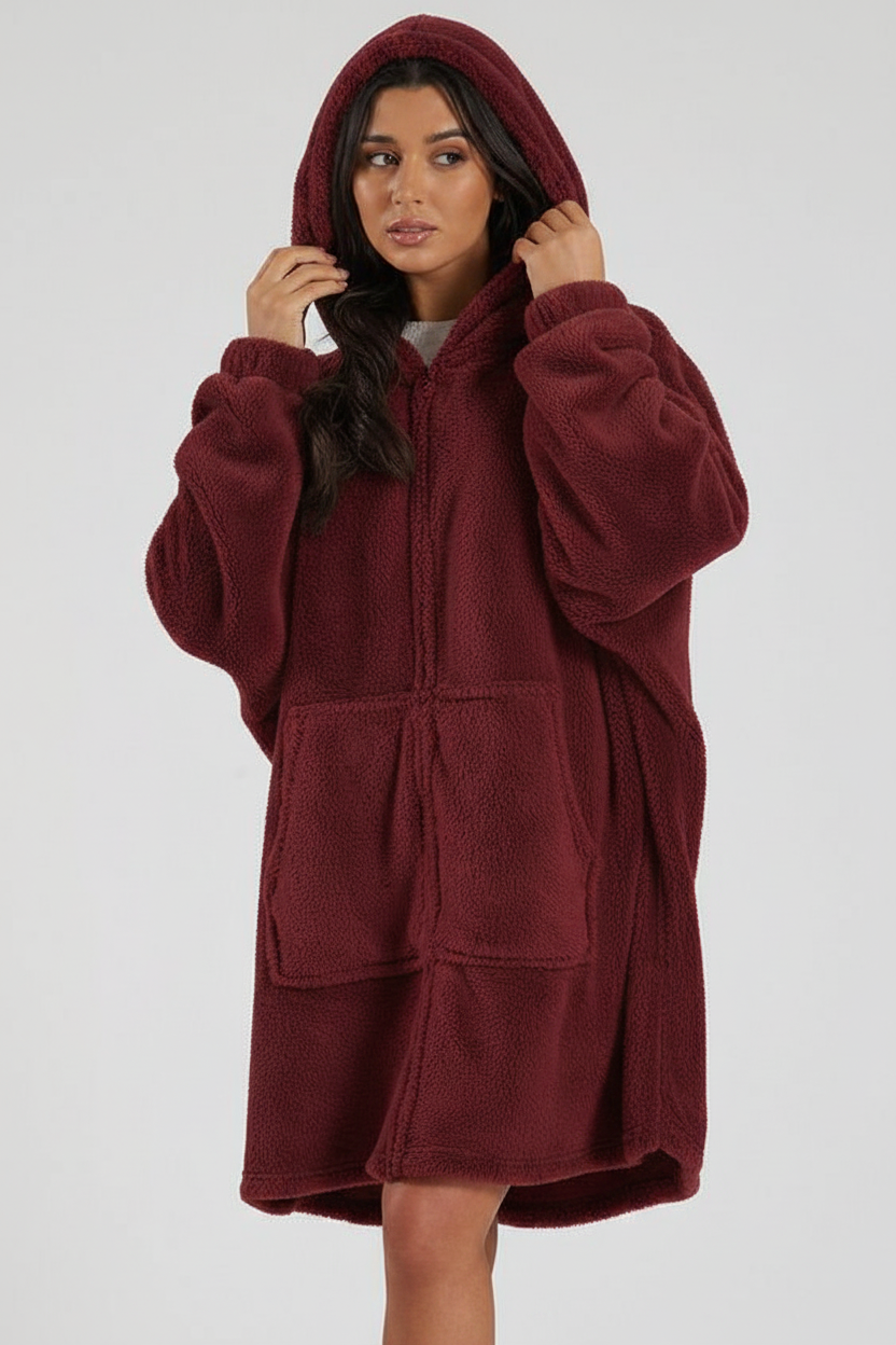 Maroon Zip-Up Huggle